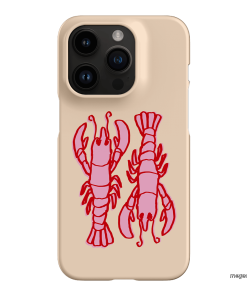 Lobster Love Peach Printed Phone Cases iPhone 14 Pro / Snap by The Dairy - The Dairy