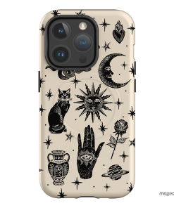 Astro Flash Beige Printed Phone Cases iPhone 14 Pro / Armoured MagSafe by Veronica Tucker - The Dairy