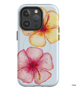 Hibiscus Flower Blue Printed Phone Cases iPhone 14 Pro / Armoured MagSafe by BG. Studio - The Dairy
