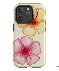 Hibiscus Flower Yellow Printed Phone Cases iPhone 14 Pro / Armoured MagSafe by BG. Studio - The Dairy