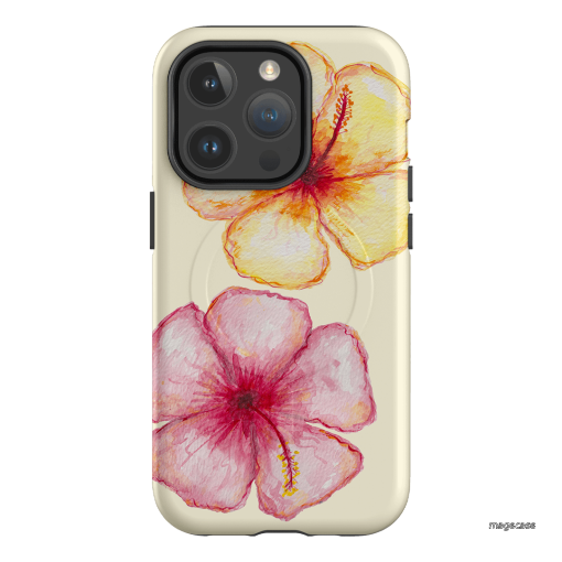 Hibiscus Flower Yellow Printed Phone Cases iPhone 14 Pro / Armoured MagSafe by BG. Studio - The Dairy