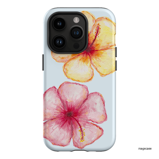 Hibiscus Flower Blue Printed Phone Cases iPhone 14 Pro / Armoured by BG. Studio - The Dairy