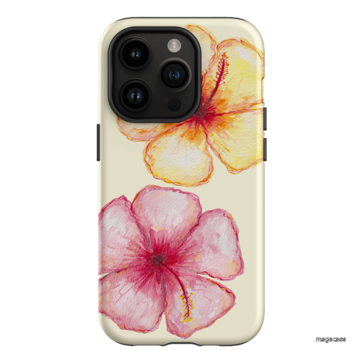 Hibiscus Flower Yellow Printed Phone Cases iPhone 14 Pro / Armoured by BG. Studio - The Dairy