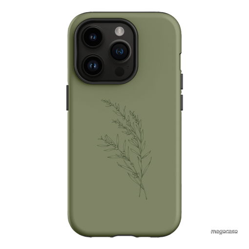 Khaki Wattle Printed Phone Cases by Typoflora - The Dairy
