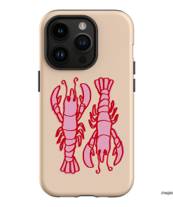 Lobster Love Peach Printed Phone Cases iPhone 14 Pro / Armoured by The Dairy - The Dairy