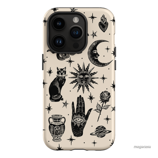 Astro Flash Beige Printed Phone Cases iPhone 14 Pro / Armoured by Veronica Tucker - The Dairy