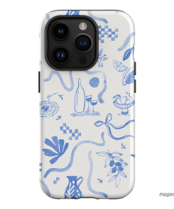 Mediterranean Wave Printed Phone Cases iPhone 14 Pro / Armoured by Charlie Taylor - The Dairy