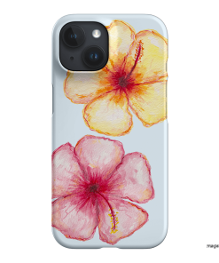 Hibiscus Flower Blue Printed Phone Cases iPhone 15 / Snap by BG. Studio - The Dairy