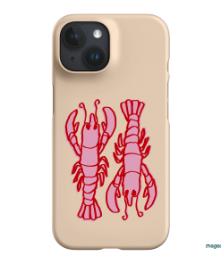 Lobster Love Peach Printed Phone Cases iPhone 15 / Snap by The Dairy - The Dairy