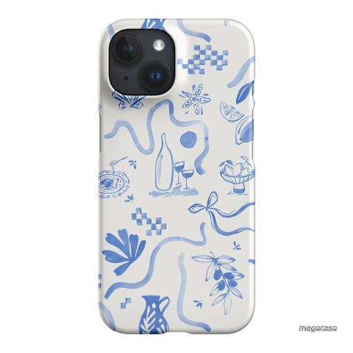 Mediterranean Wave Printed Phone Cases iPhone 15 / Snap by Charlie Taylor - The Dairy