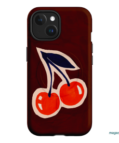 Cherries Printed Phone Cases iPhone 15 / Armoured MagSafe by Studio Bon - The Dairy
