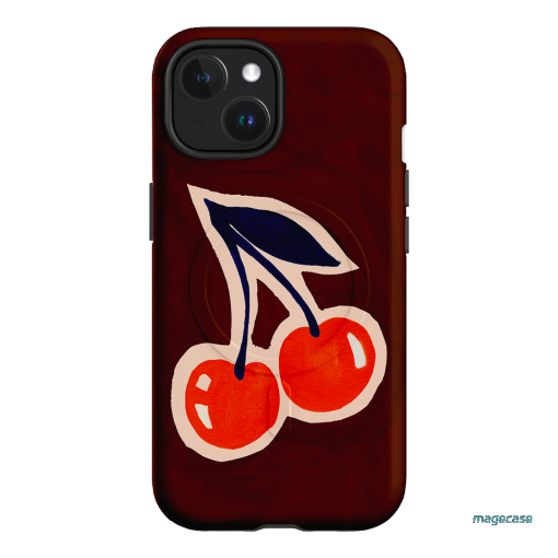 Cherries Printed Phone Cases iPhone 15 / Armoured MagSafe by Studio Bon - The Dairy