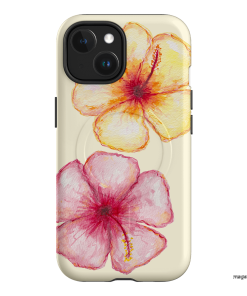Hibiscus Flower Yellow Printed Phone Cases iPhone 15 / Armoured MagSafe by BG. Studio - The Dairy