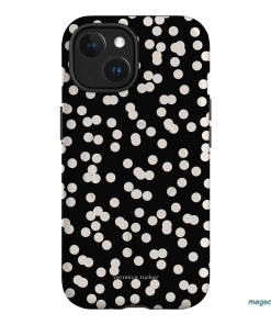 Mini Confetti Noir Printed Phone Cases iPhone 15 / Armoured MagSafe by Veronica Tucker - The Dairy