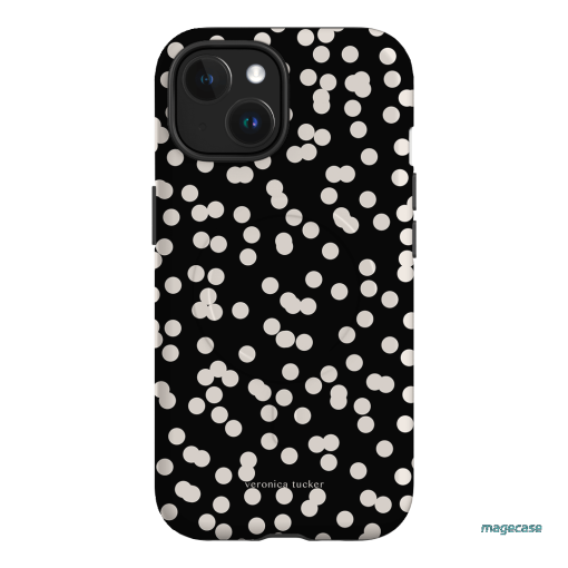 Mini Confetti Noir Printed Phone Cases iPhone 15 / Armoured MagSafe by Veronica Tucker - The Dairy