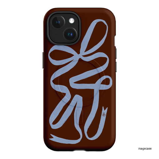 Mocha Ribbon Printed Phone Cases iPhone 15 / Armoured MagSafe by Jasmine Dowling - The Dairy