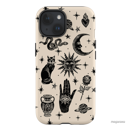 Astro Flash Beige Printed Phone Cases iPhone 15 / Armoured by Veronica Tucker - The Dairy