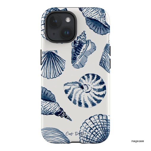 Blue Shells Printed Phone Cases iPhone 15 / Armoured by Cass Deller - The Dairy