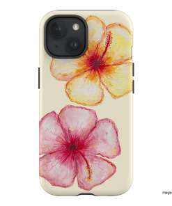 Hibiscus Flower Yellow Printed Phone Cases iPhone 15 / Armoured by BG. Studio - The Dairy