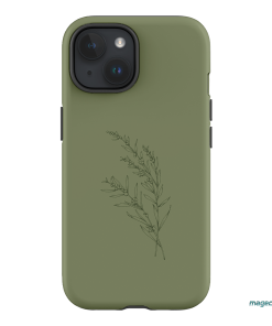 Khaki Wattle Printed Phone Cases by Typoflora - The Dairy