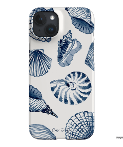 Blue Shells Printed Phone Cases iPhone 15 Plus / Snap by Cass Deller - The Dairy