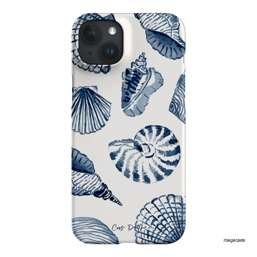 Blue Shells Printed Phone Cases iPhone 15 Plus / Snap by Cass Deller - The Dairy