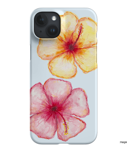 Hibiscus Flower Blue Printed Phone Cases iPhone 15 Plus / Snap by BG. Studio - The Dairy