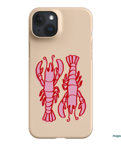 Lobster Love Peach Printed Phone Cases iPhone 15 Plus / Snap by The Dairy - The Dairy