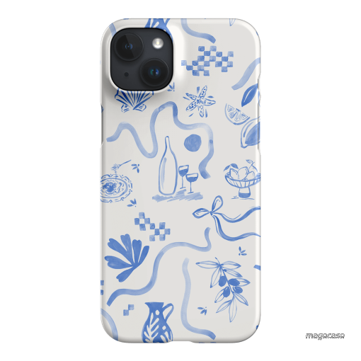 Mediterranean Wave Printed Phone Cases iPhone 15 Plus / Snap by Charlie Taylor - The Dairy