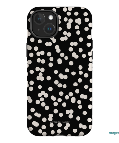 Mini Confetti Noir Printed Phone Cases iPhone 15 Plus / Armoured MagSafe by Veronica Tucker - The Dairy