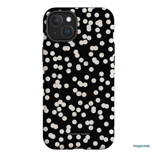 Mini Confetti Noir Printed Phone Cases iPhone 15 Plus / Armoured MagSafe by Veronica Tucker - The Dairy