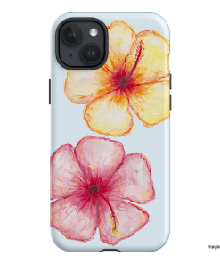 Hibiscus Flower Blue Printed Phone Cases iPhone 15 Plus / Armoured by BG. Studio - The Dairy