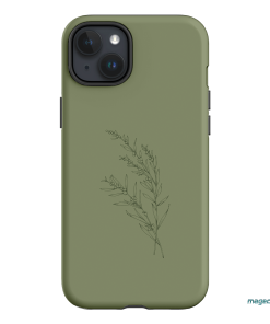Khaki Wattle Printed Phone Cases iPhone 15 Plus / Armoured by Typoflora - The Dairy
