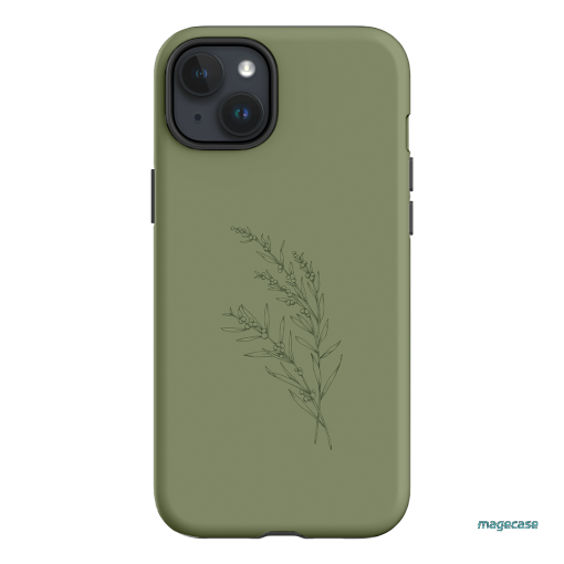 Khaki Wattle Printed Phone Cases iPhone 15 Plus / Armoured by Typoflora - The Dairy
