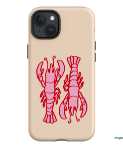 Lobster Love Peach Printed Phone Cases iPhone 15 Plus / Armoured by The Dairy - The Dairy