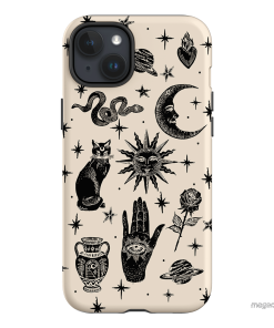 Astro Flash Beige Printed Phone Cases by Veronica Tucker - The Dairy