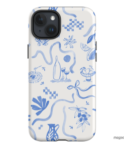 Mediterranean Wave Printed Phone Cases iPhone 15 Plus / Armoured by Charlie Taylor - The Dairy