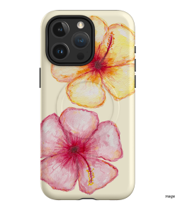 Hibiscus Flower Yellow Printed Phone Cases iPhone 15 Pro Max / Armoured MagSafe by BG. Studio - The Dairy
