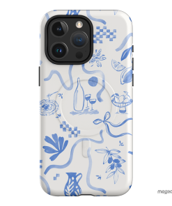 Mediterranean Wave Printed Phone Cases iPhone 15 Pro Max / Armoured MagSafe by Charlie Taylor - The Dairy