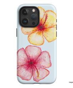 Hibiscus Flower Blue Printed Phone Cases iPhone 15 Pro Max / Armoured by BG. Studio - The Dairy