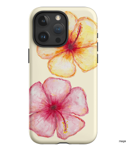 Hibiscus Flower Yellow Printed Phone Cases iPhone 15 Pro Max / Armoured by BG. Studio - The Dairy
