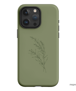 Khaki Wattle Printed Phone Cases iPhone 15 Pro Max / Armoured by Typoflora - The Dairy