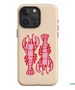 Lobster Love Peach Printed Phone Cases iPhone 15 Pro Max / Armoured by The Dairy - The Dairy