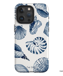 Blue Shells Printed Phone Cases iPhone 15 Pro Max / Armoured by Cass Deller - The Dairy