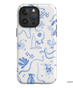 Mediterranean Wave Printed Phone Cases iPhone 15 Pro Max / Armoured by Charlie Taylor - The Dairy