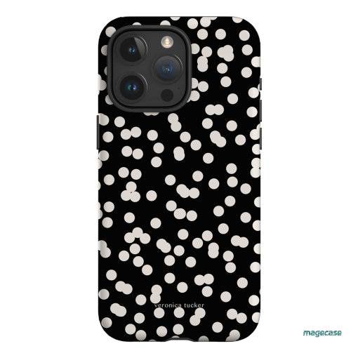 Mini Confetti Noir Printed Phone Cases iPhone 15 Pro Max / Armoured by Veronica Tucker - The Dairy