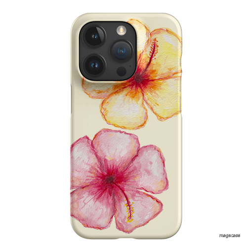 Hibiscus Flower Yellow Printed Phone Cases iPhone 15 Pro / Snap by BG. Studio - The Dairy