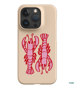 Lobster Love Peach Printed Phone Cases iPhone 15 Pro / Snap by The Dairy - The Dairy