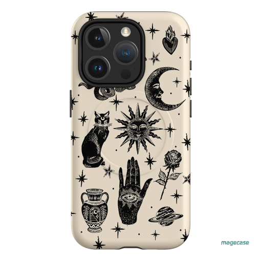 Astro Flash Beige Printed Phone Cases iPhone 15 Pro / Armoured MagSafe by Veronica Tucker - The Dairy