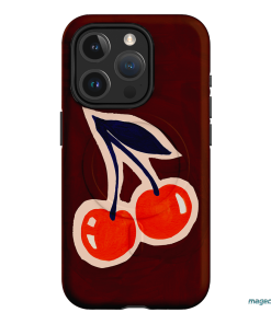 Cherries Printed Phone Cases iPhone 15 Pro / Armoured MagSafe by Studio Bon - The Dairy